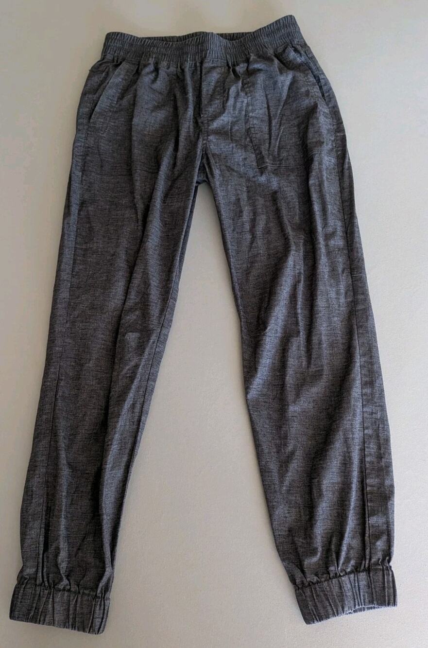 prAna Mantra Jogger Pants Small Gray Hemp Blend Pull-On Outdoor Active Hiking